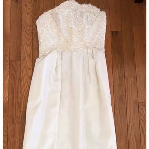 Handmade Vintage Taffeta Strapless, Train, Sz 2